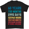 60th Birthday 60 Year Old Mens T-Shirt 100% Cotton Black