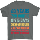60th Birthday 60 Year Old Mens T-Shirt 100% Cotton Charcoal