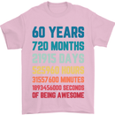 60th Birthday 60 Year Old Mens T-Shirt 100% Cotton Light Pink