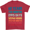 60th Birthday 60 Year Old Mens T-Shirt 100% Cotton Red