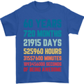 60th Birthday 60 Year Old Mens T-Shirt 100% Cotton Royal Blue