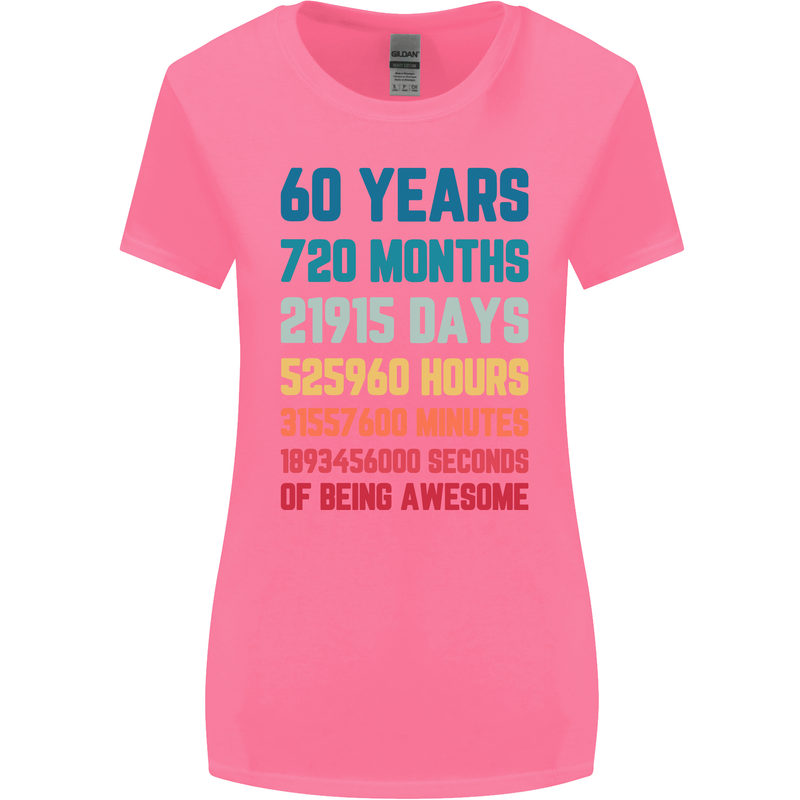 60th Birthday 60 Year Old Womens Wider Cut T-Shirt Azalea