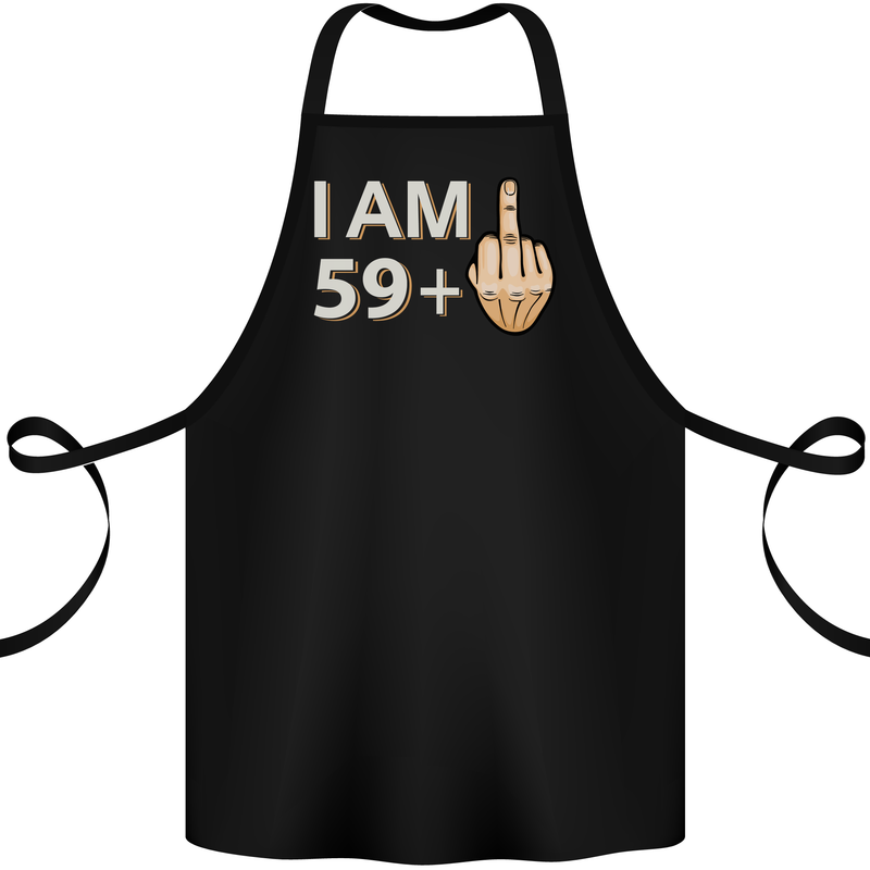 60th Birthday Funny Offensive 60 Year Old Cotton Apron 100% Organic Black