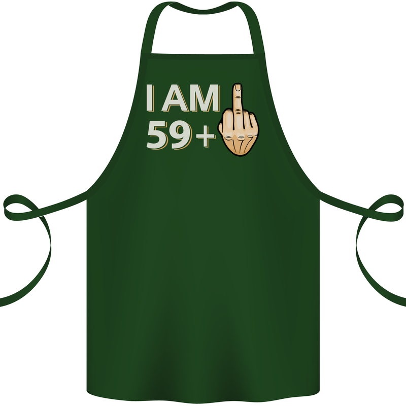 60th Birthday Funny Offensive 60 Year Old Cotton Apron 100% Organic Forest Green