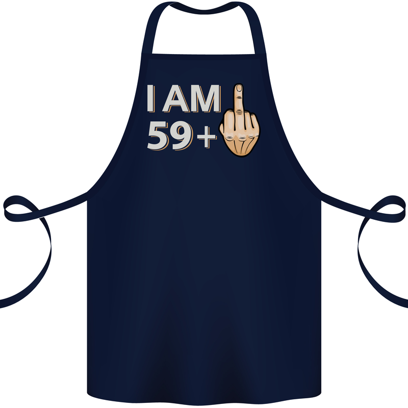 60th Birthday Funny Offensive 60 Year Old Cotton Apron 100% Organic Navy Blue
