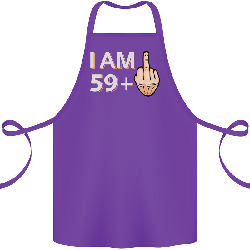 60th Birthday Funny Offensive 60 Year Old Cotton Apron 100% Organic Purple