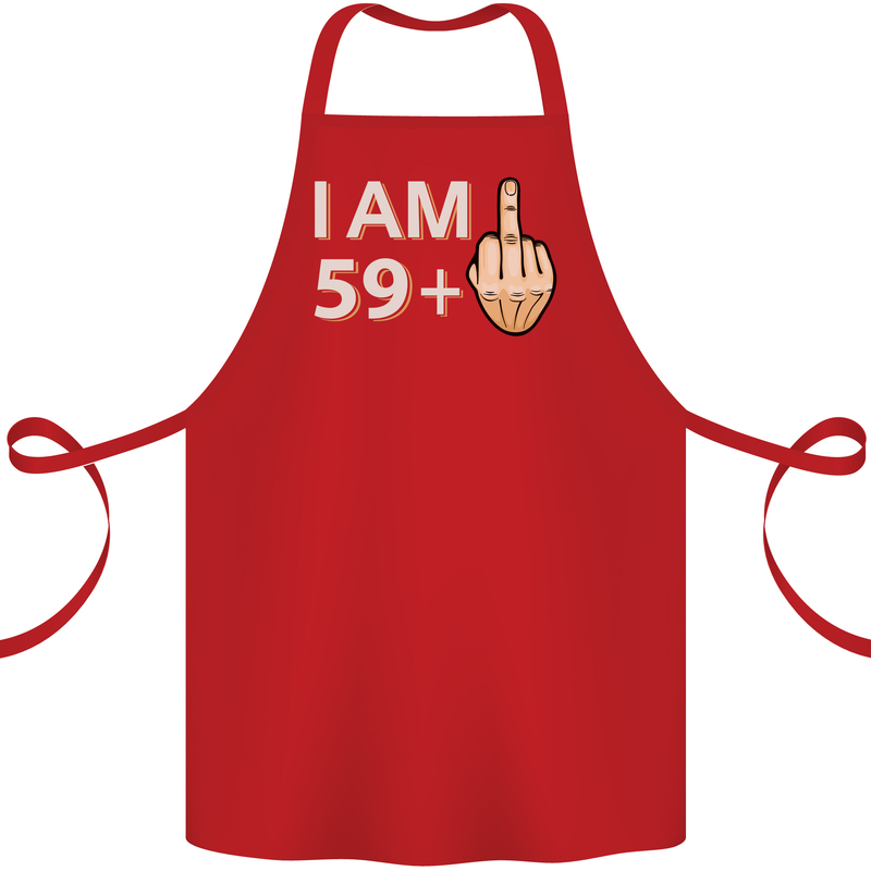 60th Birthday Funny Offensive 60 Year Old Cotton Apron 100% Organic Red