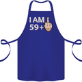 60th Birthday Funny Offensive 60 Year Old Cotton Apron 100% Organic Royal Blue
