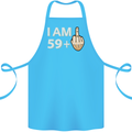 60th Birthday Funny Offensive 60 Year Old Cotton Apron 100% Organic Turquoise