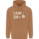 60th Birthday Funny Offensive 60 Year Old Mens 80% Cotton Hoodie Caramel Latte