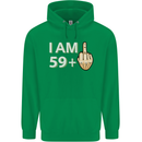 60th Birthday Funny Offensive 60 Year Old Mens 80% Cotton Hoodie Irish Green
