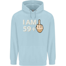60th Birthday Funny Offensive 60 Year Old Mens 80% Cotton Hoodie Light Blue