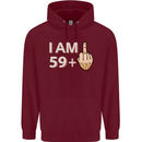 60th Birthday Funny Offensive 60 Year Old Mens 80% Cotton Hoodie Maroon