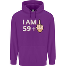 60th Birthday Funny Offensive 60 Year Old Mens 80% Cotton Hoodie Purple