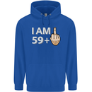 60th Birthday Funny Offensive 60 Year Old Mens 80% Cotton Hoodie Royal Blue