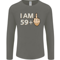 60th Birthday Funny Offensive 60 Year Old Mens Long Sleeve T-Shirt Charcoal