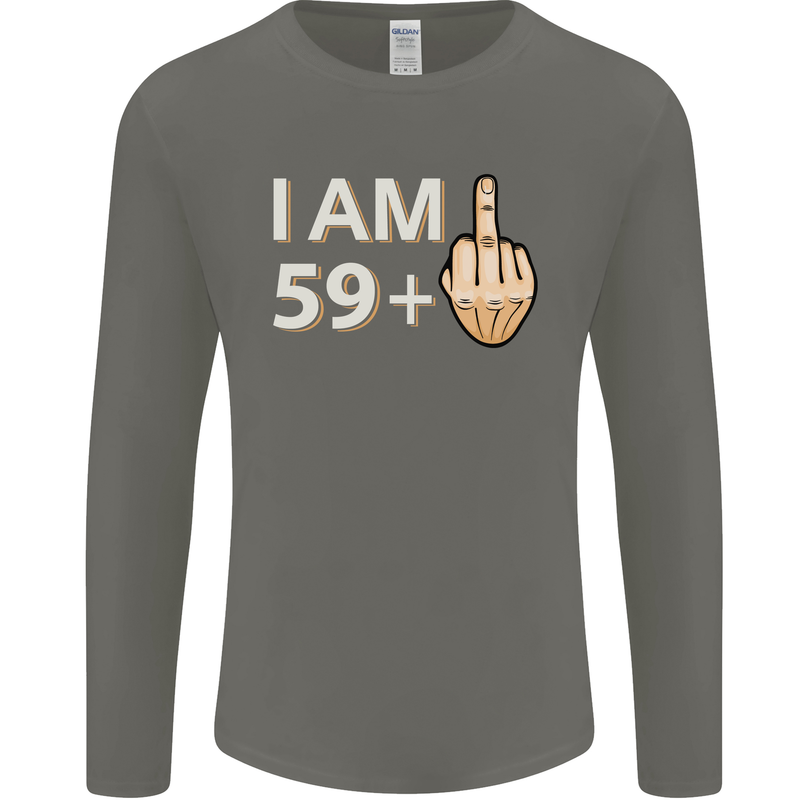 60th Birthday Funny Offensive 60 Year Old Mens Long Sleeve T-Shirt Charcoal