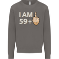 60th Birthday Funny Offensive 60 Year Old Mens Sweatshirt Jumper Charcoal