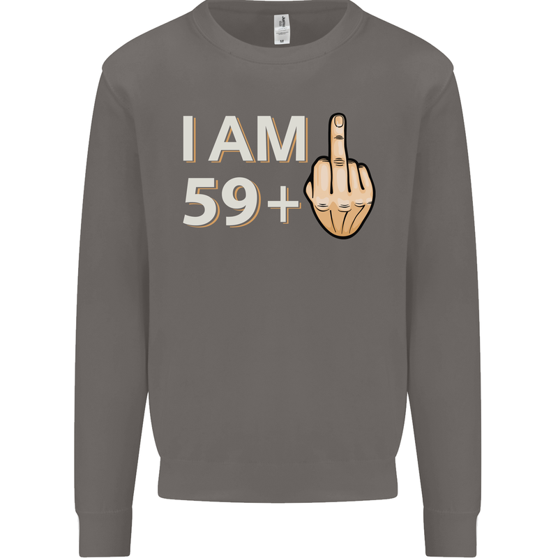60th Birthday Funny Offensive 60 Year Old Mens Sweatshirt Jumper Charcoal