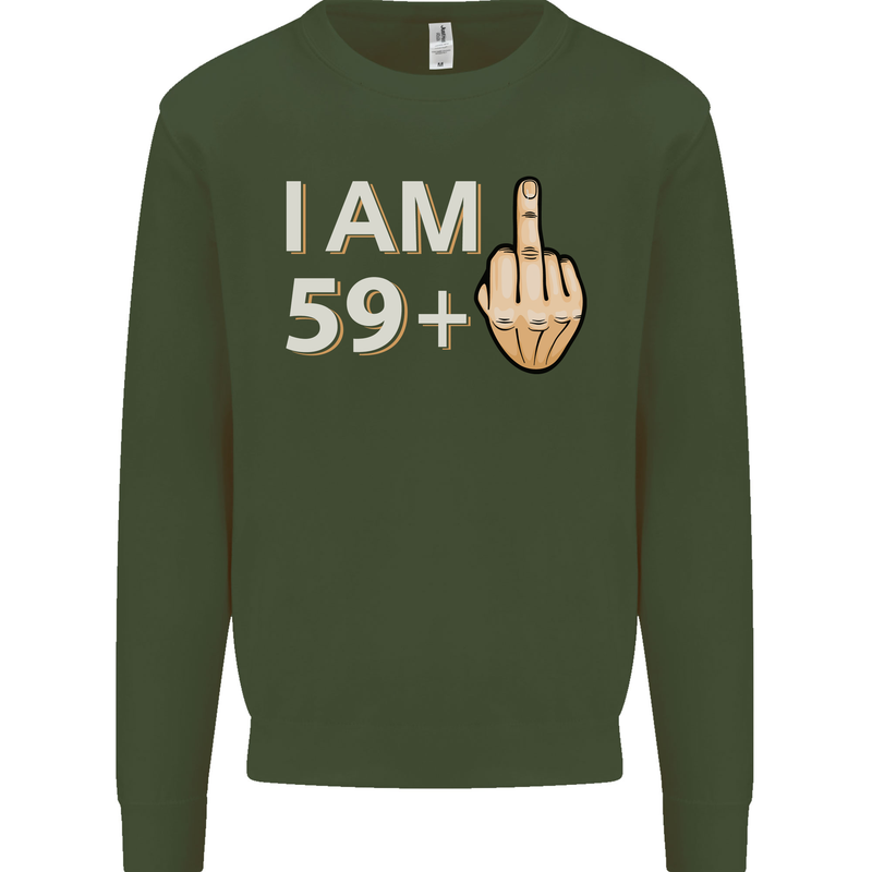 60th Birthday Funny Offensive 60 Year Old Mens Sweatshirt Jumper Forest Green