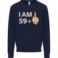 60th Birthday Funny Offensive 60 Year Old Mens Sweatshirt Jumper Navy Blue