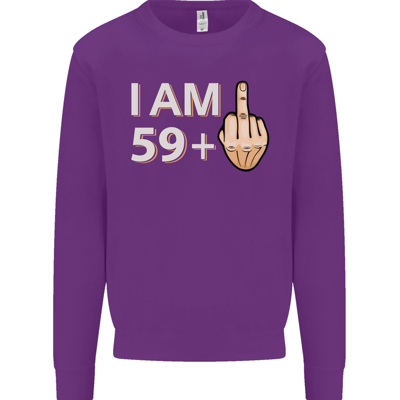 60th Birthday Funny Offensive 60 Year Old Mens Sweatshirt Jumper Purple