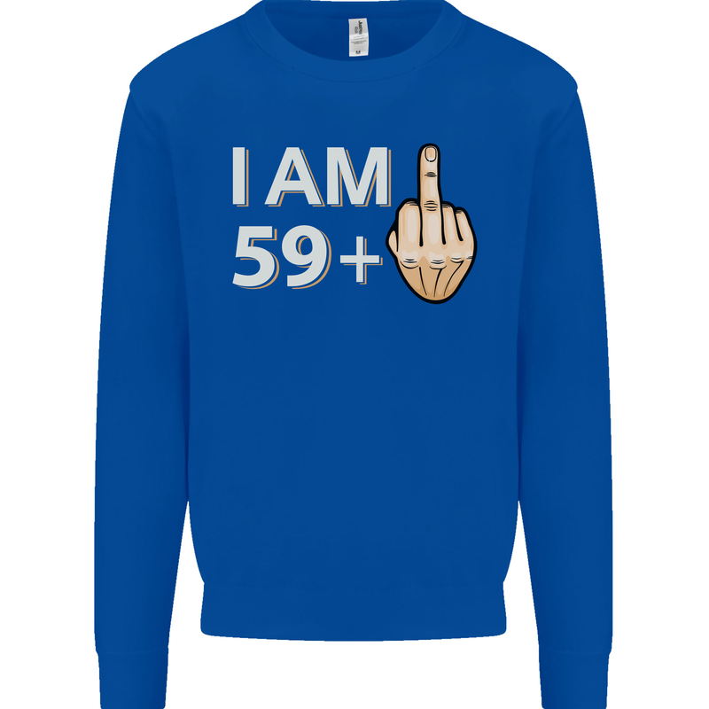 60th Birthday Funny Offensive 60 Year Old Mens Sweatshirt Jumper Royal Blue