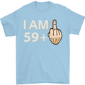 60th Birthday Funny Offensive 60 Year Old Mens T-Shirt 100% Cotton Light Blue