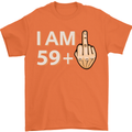 60th Birthday Funny Offensive 60 Year Old Mens T-Shirt 100% Cotton Orange