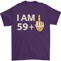60th Birthday Funny Offensive 60 Year Old Mens T-Shirt 100% Cotton Purple