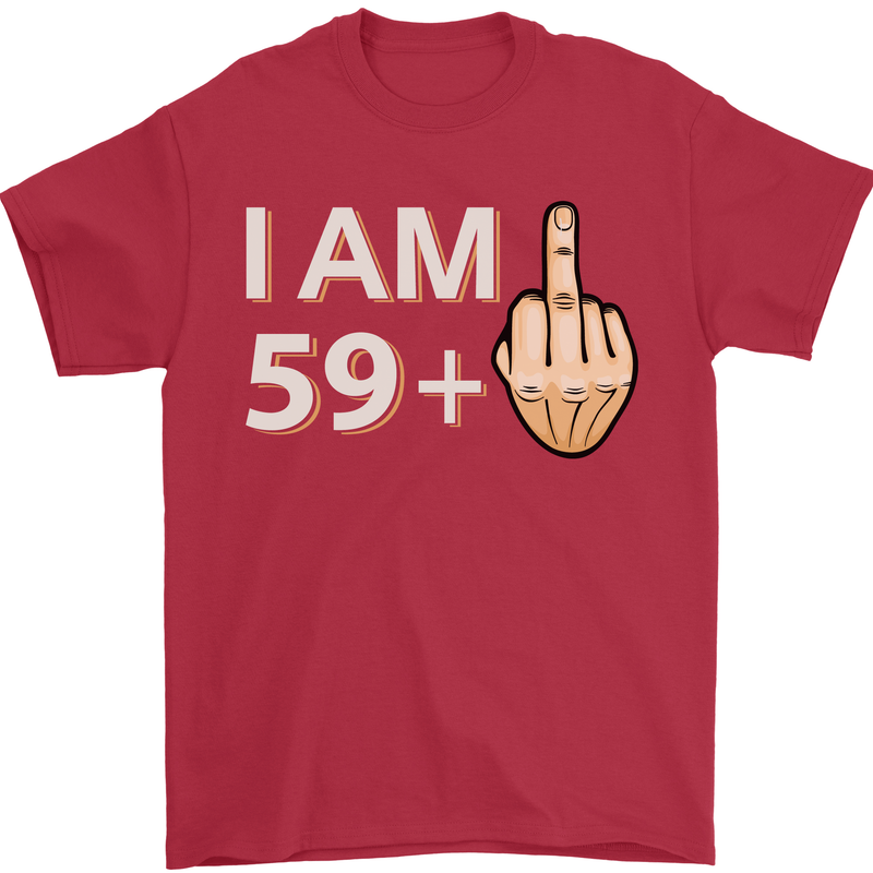 60th Birthday Funny Offensive 60 Year Old Mens T-Shirt 100% Cotton Red