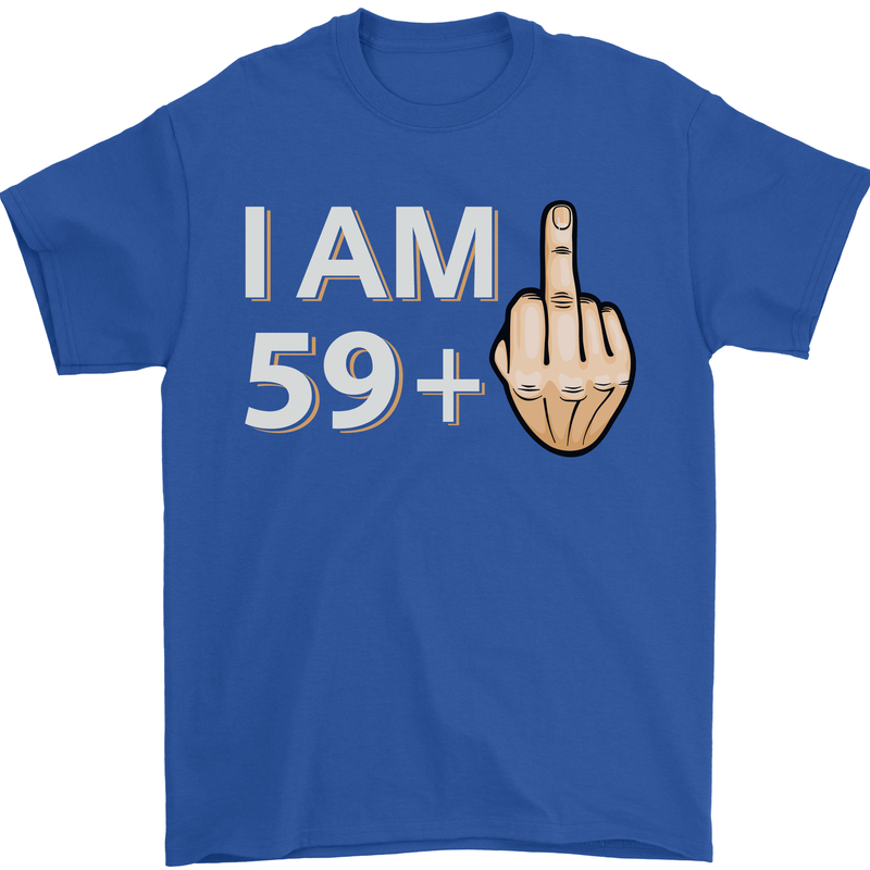 60th Birthday Funny Offensive 60 Year Old Mens T-Shirt 100% Cotton Royal Blue