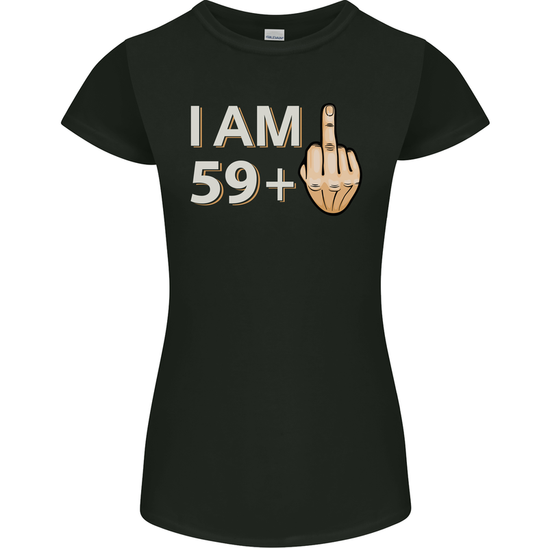 60th Birthday Funny Offensive 60 Year Old Womens Petite Cut T-Shirt Black