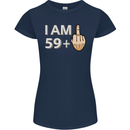 60th Birthday Funny Offensive 60 Year Old Womens Petite Cut T-Shirt Navy Blue