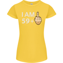 60th Birthday Funny Offensive 60 Year Old Womens Petite Cut T-Shirt Yellow