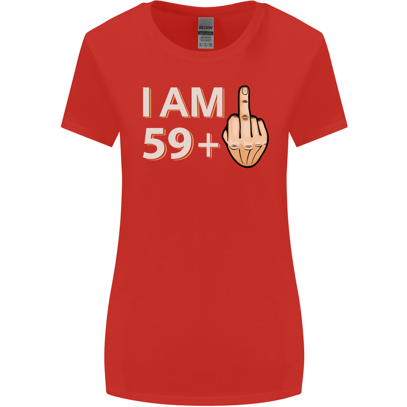60th Birthday Funny Offensive 60 Year Old Womens Wider Cut T-Shirt Red