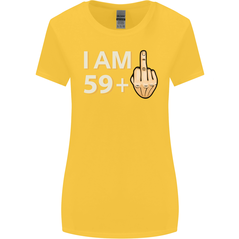 60th Birthday Funny Offensive 60 Year Old Womens Wider Cut T-Shirt Yellow