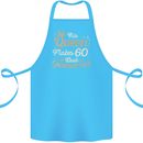 60th Birthday Queen Sixty Years Old 60 Cotton Apron 100% Organic Turquoise