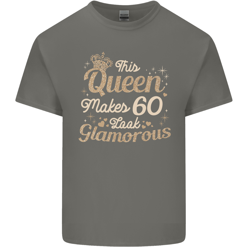60th Birthday Queen Sixty Years Old 60 Mens Cotton T-Shirt Tee Top Charcoal