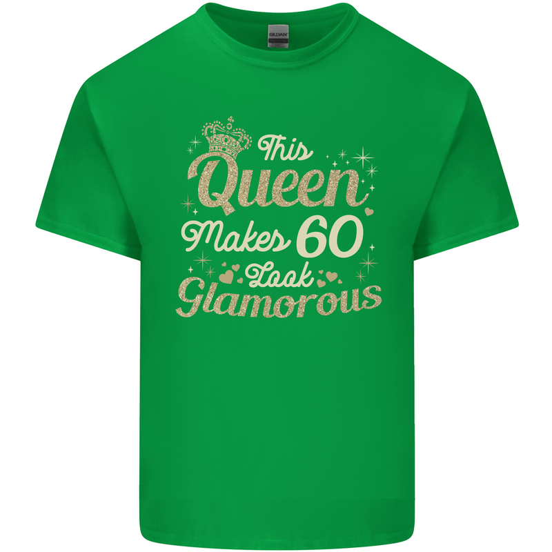 60th Birthday Queen Sixty Years Old 60 Mens Cotton T-Shirt Tee Top Irish Green