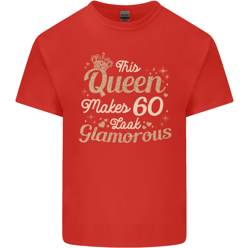 60th Birthday Queen Sixty Years Old 60 Mens Cotton T-Shirt Tee Top Red