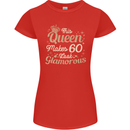 60th Birthday Queen Sixty Years Old 60 Womens Petite Cut T-Shirt Red