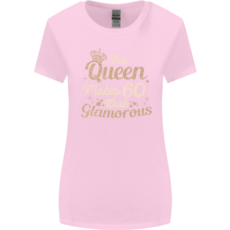 60th Birthday Queen Sixty Years Old 60 Womens Wider Cut T-Shirt Light Pink