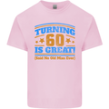 60th Birthday Turning 60 Is Great Year Old Mens Cotton T-Shirt Tee Top Light Pink