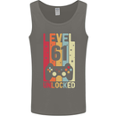 61st Birthday 61 Year Old Level Up Gamming Mens Vest Tank Top Charcoal