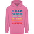 61st Birthday 61 Year Old Mens 80% Cotton Hoodie Azelea
