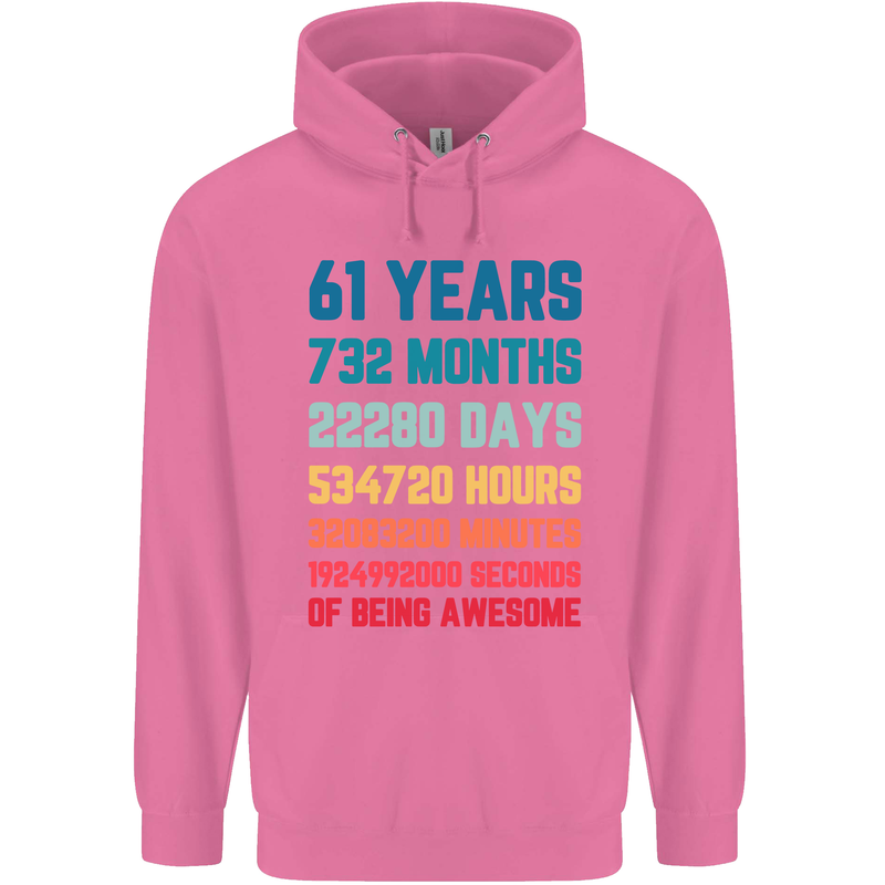 61st Birthday 61 Year Old Mens 80% Cotton Hoodie Azelea