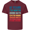 61st Birthday 61 Year Old Mens Cotton T-Shirt Tee Top Maroon
