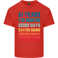 61st Birthday 61 Year Old Mens Cotton T-Shirt Tee Top Red