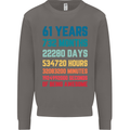 61st Birthday 61 Year Old Mens Sweatshirt Jumper Charcoal